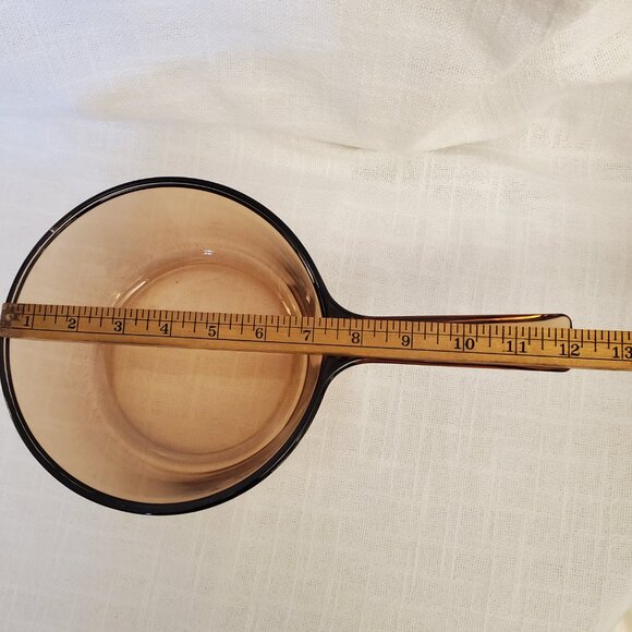 Vintage Vision Corning France 1.5 L Amber Glass Cookware Pot W/ Lid A217 - Picture 5 of 8